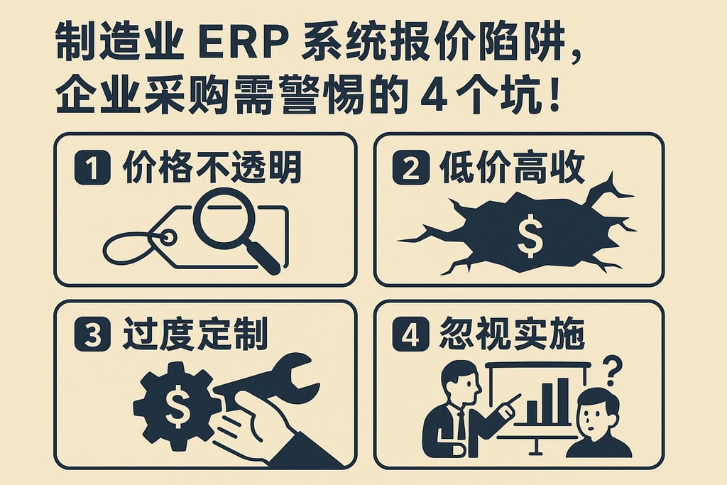 制造业 ERP 系统报价陷阱，企业采购需警惕的 4 个坑！